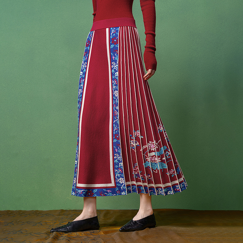 【林栖设计小店】（现货）马面裙绵羊毛新中式2025秋冬新款毛织半身裙1954116