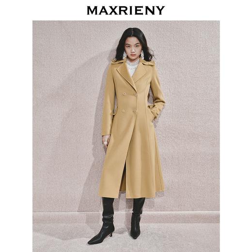 MAXRIENY纯色英伦风中长款毛呢外套女24秋新款羊毛大衣精致高级感(货号:MS85CT757) 商品图0