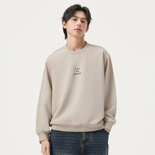 gxg.jeans男装 多色字母绣花休闲基础圆领卫衣男生 25年秋热卖 商品图3
