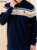 波顿男士秋季翻领宝蓝杏色条纹POLO领长袖T恤MT922322 商品缩略图2