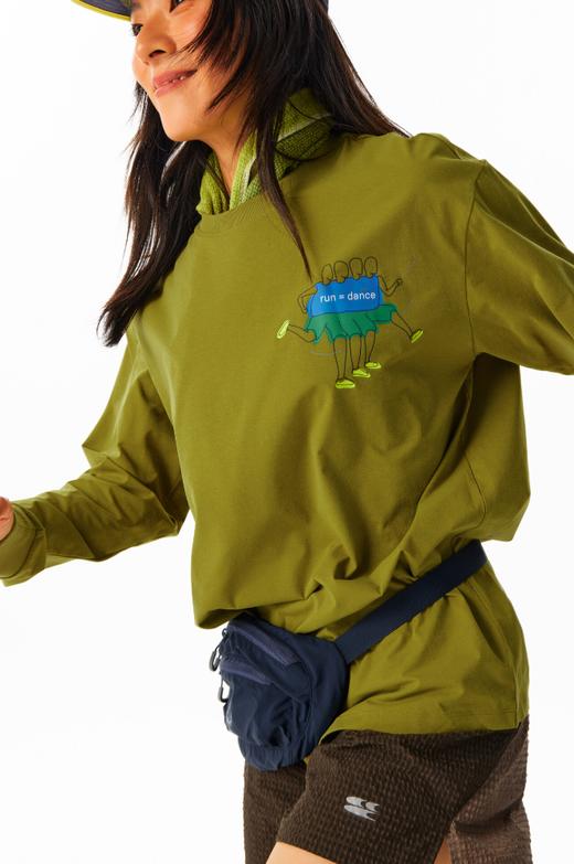 CryingCenter跑步跳舞人印花速干防晒长袖tee圆领男女同款户外 商品图2