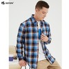 波顿男士春秋厚磨毛黄蓝色格子长袖衬衫MS633122 商品缩略图3