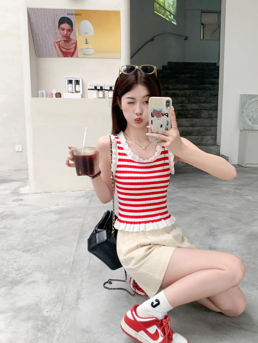 <曾小咸推荐>现货秒杀！最后一波 ！【奶油千层】两色条纹背心 日常89.99 立减40 秒杀49.99！ 商品图10