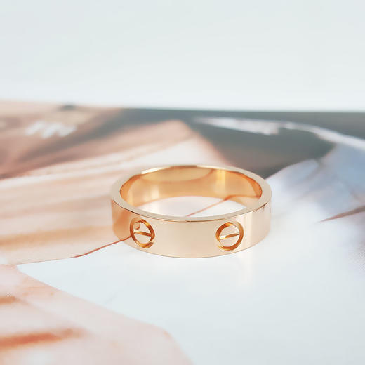 【95新】Cartier卡地亚LOVE系列18K玫瑰金宽版无钻LOVE戒指52号B4084852  现售价：6000！280825NJS10+ 商品图2