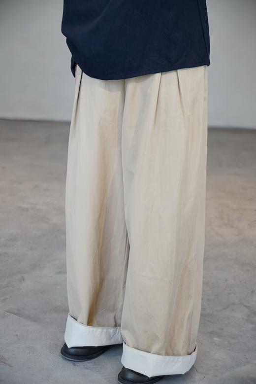 elsa esturgie 沙色半松紧腰阔腿裤 商品图2