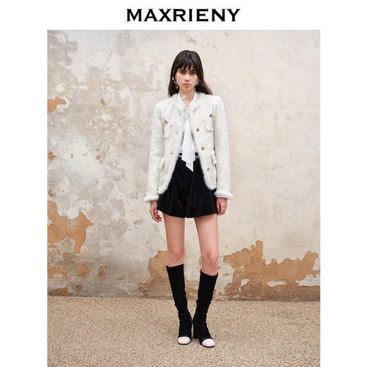 【防寒】MAXRIENY名媛千金小香风轻羽绒服气质冬季新款复古水貂毛(货号:MS88DC539) 商品图1