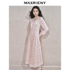 MAXRIENY秋日氛围感温柔连衣裙蕾丝拼漫珍珠纽扣立体花浅色系穿搭(货号:MS85DR773) 商品缩略图1