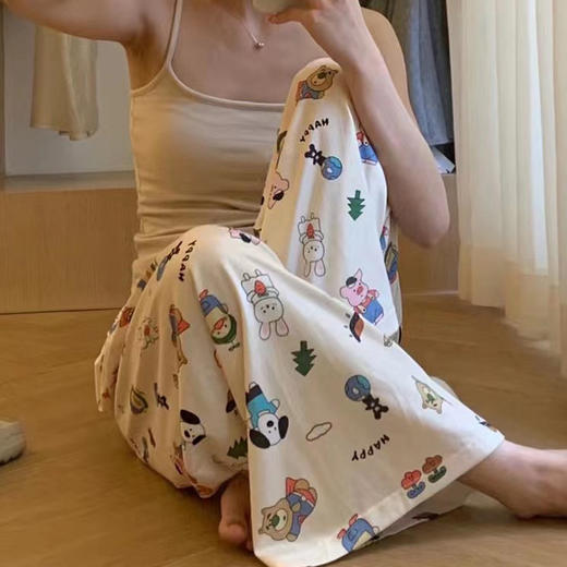 【柔软舒适】少女可爱睡裤女休闲直筒懒人裤春秋夏季薄款家居长裤可外穿遛弯裤。rb 商品图10