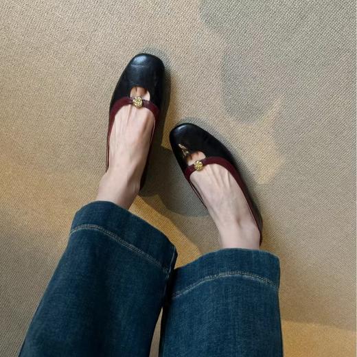 复古小羊皮（内衬含有羊皮）平底鞋--山茶花平底鞋 商品图0