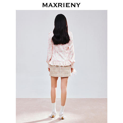MAXRIENY欧若智性风衬衫女春日氛围感温柔衬衣系带收腰显瘦上衣女(货号:MS85TP759) 商品图3