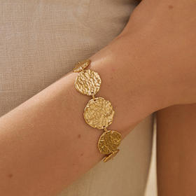 在途4周到｜Agapee-Cassia-圆片 锤纹 手链［法国设计师］