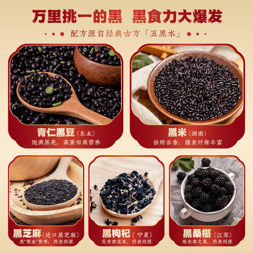 【食养系列】五红五黑食养豆浆粉2罐装 古方黑枸杞黑芝麻红枣营养早餐代餐黑之养 商品图2