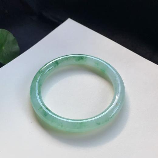 高货飘花翡翠手镯 传家宝温润圆满中式翡翠手镯49625031827H（一口价） 商品图1