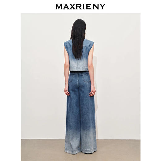 MAXRIENY【静奢度假-商场同款】精致休闲风显瘦通勤阔腿渐变牛仔裤(货号:MC85PA263) 商品图4