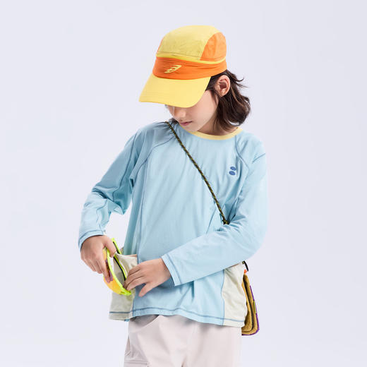 【代发】绿标越野速干T7A抑菌T儿童秋季长袖上衣简约纯色款SUNNYWHITEGreen 商品图1