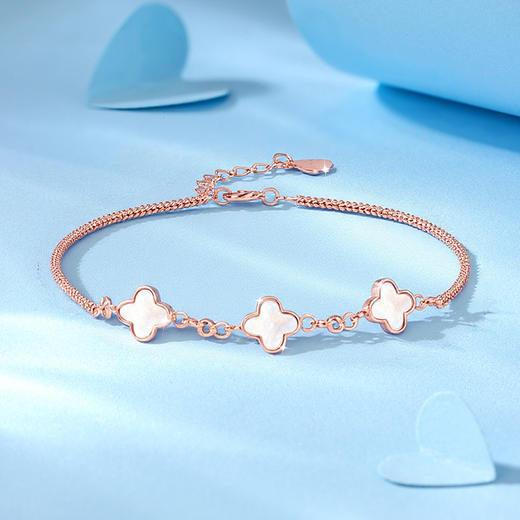 卡蒂罗KADER 幸运四叶草手链  925银轻奢甜美浪漫小众时尚高级感可调节手饰 通勤百搭温柔简约气质璀璨吸睛 商品图8