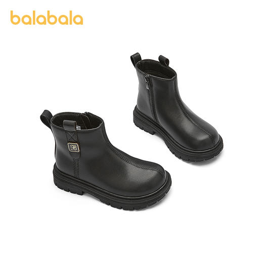 巴拉巴拉童鞋儿童靴子马丁靴女童2025新秋冬短靴拉链潮流百搭鞋子 商品图4