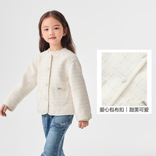 巴拉巴拉童装儿童棉服女童冬季小香风外套时髦洋气小童上衣甜美潮 商品图3