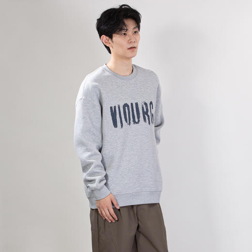 DRONKOO 2025 圆领胸前后幅印胶大字母微阔中厚卫衣 商品图3