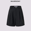 MAXRIENY精致日常感黑色a摆压褶短裤女通勤风a型裙裤高腰宽松(货号:MF86PA005) 商品缩略图4