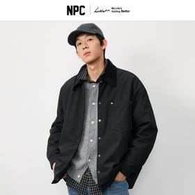 NPC潮牌拼接灯芯绒领口羽绒夹克男教练夹克短裤秋冬鸭绒NP57DJ62