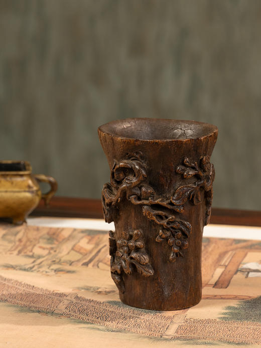 清	沉香木雕梅花纹爵杯 商品图2