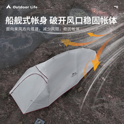 狼行者户外露营徒步登山帐篷超轻涂硅15D防风雨便携式野营帐篷 灰色 商品图4