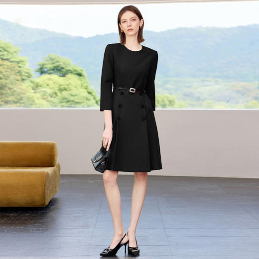 IWY/黑色西装连衣裙女秋季新款高级感职业装西服裙工作服Q1468 商品图1