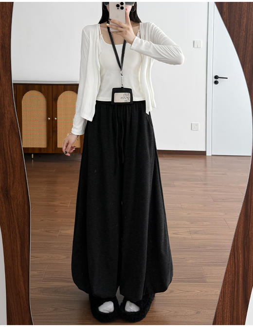 【YW】无忧购  温柔风糯米花苞裤裙女秋季高腰针织休闲灯笼裤裙H-1930（截单后3-5天发货） 商品图11