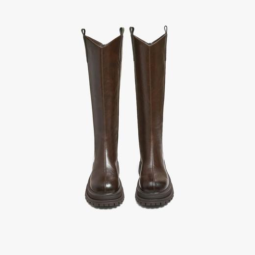 【云粉节】BF楼百思图2025冬季新款厚底增高V口骑士靴女显瘦长靴BV016DG5吊牌价899.现价399 商品图2