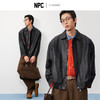 NPC潮牌复古老钱100%【绵羊皮革】翻领夹克男黑色短款秋NP57TJ38 商品缩略图0