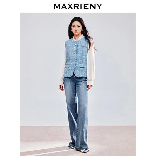 MAXRIENY小香风粗花呢马夹背心25春季新款高级气质感欧若智性风(货号:MS85VE752) 商品图1