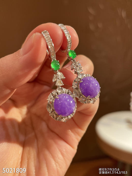 5021809，紫罗兰蛋面耳坠。具体价格微信咨询 商品图1