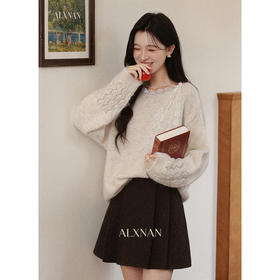 鹿向南「柔雾粉韵」高级感藕粉色宽松毛衣女秋新款小众长袖针织衫