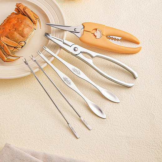 摩登主妇不锈钢吃螃蟹专用工具螃蟹钳夹大闸蟹拆蟹工具吃螃蟹神器 商品图1