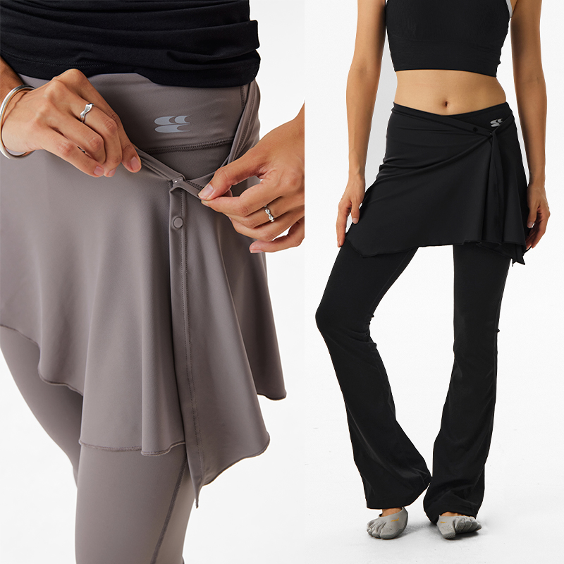 CryingCenter可拆卸一片式假两件防晒遮挡微喇训练运动裤哭喊中心