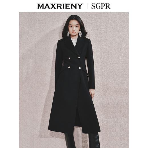 MAXRIENY【商场同款】赫本风毛呢外套女24新款西装式羊毛中长款大衣(货号:MS85CT758) 商品图0
