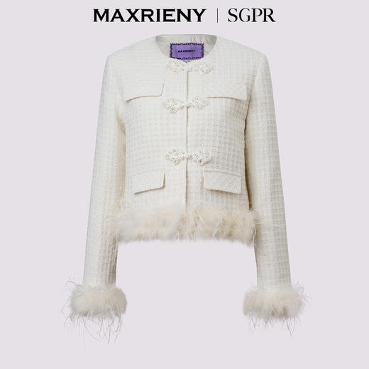 MAXRIENY2025冬季新品贵雅新中式盘扣小香风千金羽绒服短款外套(货号:MS85DC518) 商品图4