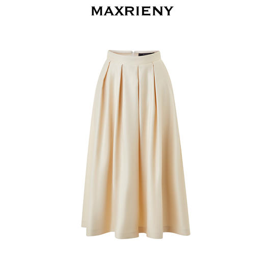 【商场同款-都市华丽日常】MAXRIENY华丽哑光缎面大圆摆半裙24春(货号:MC85SK035) 商品图0