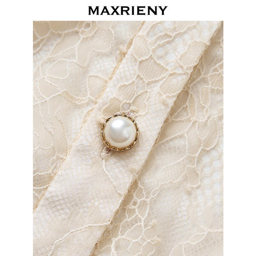 MAXRIENY宫廷复古风穿搭蕾丝雪纺衫25秋款华丽轻奢灯笼袖上衣女(货号:MF86TP504) 商品图2