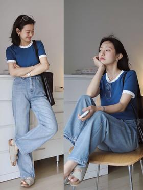 重工水洗超柔软桑蚕丝莱赛尔牛仔裤