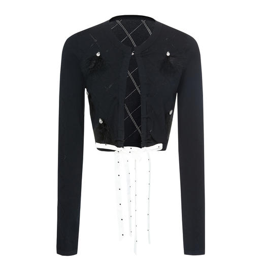 MAXRIENY芭蕾风系带针织开衫早秋外搭(货号:MC88JA591) 商品图3