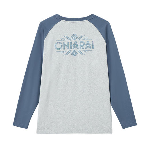 ONIARAI/鬼洗黑标Logo绣花拼布牛角袖长袖常规T恤 A240014 商品图4