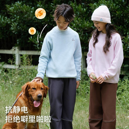 likeuu儿童抓绒卫衣秋冬保暖抗静电大童秋季外套宽松dr 商品图3