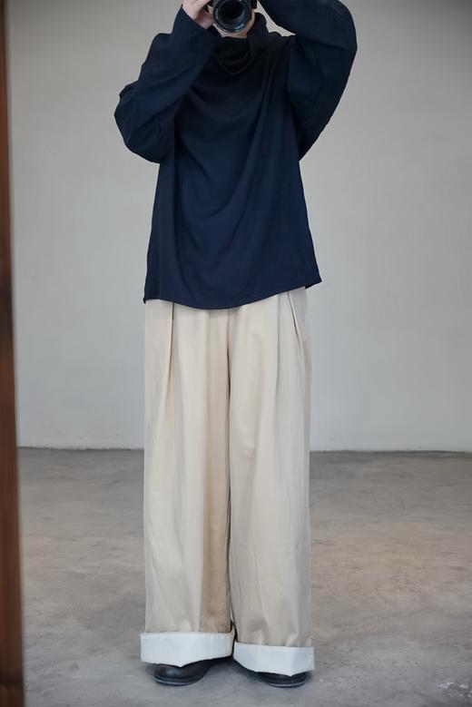 elsa esturgie 沙色半松紧腰阔腿裤 商品图1