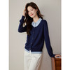 【五折购】熙世界气质时尚撞色翻领假两件针织衫女2025春秋新款长袖毛衫上衣 商品缩略图4