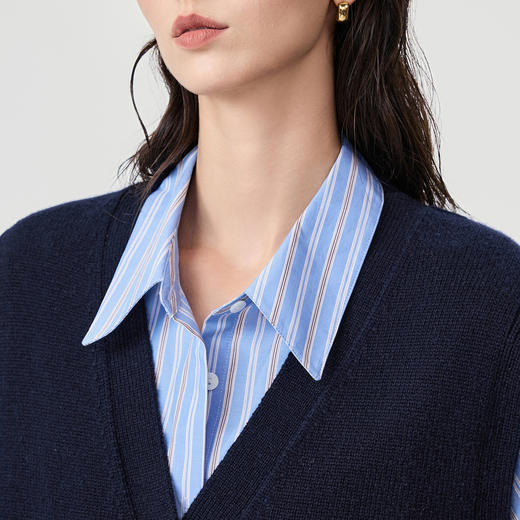 棉仓366699002-25秋羊毛混纺针织马甲 商品图3