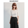 MAXRIENY精致简约感25夏款钉珠套头毛针织衫七分袖收腰显瘦上衣女(货号:MF86SW004) 商品缩略图0