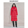 MAXRIENY冬季长款羽绒服加厚女士毛领纯色修身中长款红色(货号:MS85DC755) 商品缩略图0