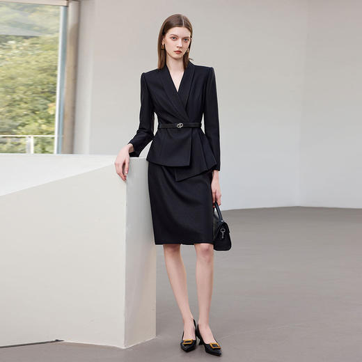 IWY/气质干练黑色职业西装套裙女高级感接待商务工作服通勤正装CS2470 商品图2